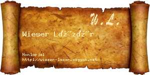 Wieser Lázár névjegykártya